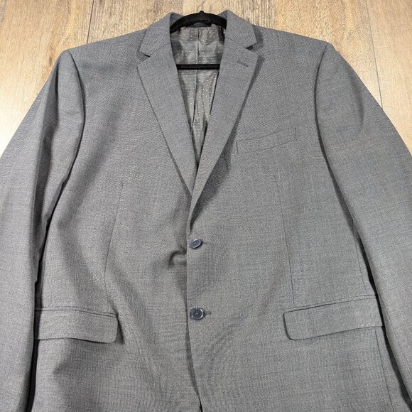 Michael Strahan Collection Blazer Sport Coat Mens 48L Gray Long Sleeve Button - Picture 1 of 12